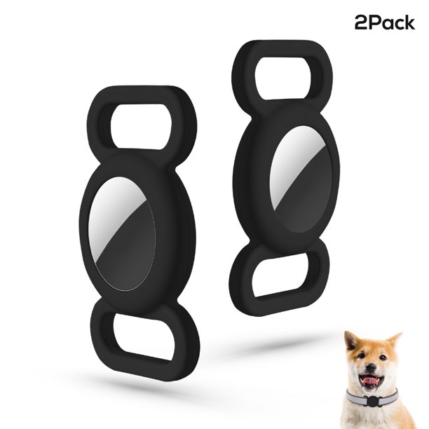 Air tag Dog Collar Holder(2 Pack), Protective Silicone Pet Collar Case