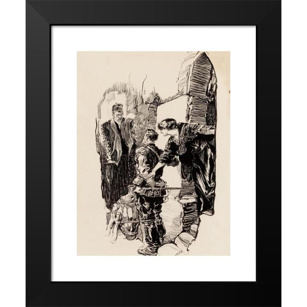 絵画 flk041225 Joseph Clement Coll 14x18 Black Ornate Wood Framed Double Matted