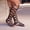Black, variant on Women's Knee High Gladiator Sandals Open Toe Lace Up Flat Summer Casual Footwear Black 35