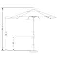 thumbnail image 5 of California Umbrella 9' Sunset Series Patio Umbrella With Champange Aluminum Pole Aluminum Ribs Auto Tilt Crank Lift With Pacifica Ginkgo Fabric, 5 of 5