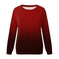 thumbnail image 5 of Tthxqing Women Gradient Printed Sweatshirts Trendy Graphic Crew Neck Pullovers Causal Fall Drop Shoulder Long Sleeve Tops Tshirts L, 5 of 5