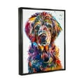 thumbnail image 3 of Stupell Vivid Dog Face Pet Portrait Animals & Insects Painting Black Floater Framed Art Print Wall Art, 3 of 6