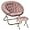 Pink + Footrest, variant on SEEKOL Cozy Velour Saucer Accent Chair for Bedroom - X-Large Plush Swivel Armchair with Deep Cushioning, Sturdy Metal Base, 360° Rotation, Soft Velvet Upholstery, White