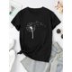 thumbnail image 2 of Women's Fashionable Dandelion Print T-Shirt - Casual Round Neck Short Sleeve, Comfortable Polyester Blend, Ideal for Summer Outings & Relaxation, 2 of 6