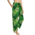thumbnail image 6 of Salouo Green Flower Print Women's Pajama Pants Casual Loose Sweatpants PJs Flowy Pants Drawstring Palazzo for Women Wide Leg Pants Lounge Pajama -Large, 6 of 8
