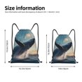 thumbnail image 2 of Xecao Dancing Whale Pattern Sports Drawstring Backpack - String Swim Gym Bag with Wet Proof Pocket for Women&Men-Medium, 2 of 6