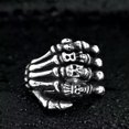 thumbnail image 2 of K-KED Gothic Punk Skull Hand Ring Stainless Steel Men's Skeleton Cool Biker Rock Ring-9, 2 of 6