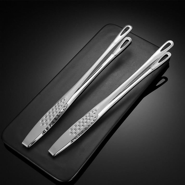 HOTEC Premium Stainless Steel Locking Kitchen Tongs with Silicon
