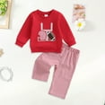 thumbnail image 2 of Yindaity Outfits Baby Boy Baby & Toddler Boys' 2-Piece Fleece Sweatshirt and Jogger Set)Red,0-6 Months), 2 of 8