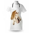 thumbnail image 3 of English Bulldog Apron Sad and Tired Bulldog Laying Down European Pure Breed Animal Photography, Unisex Kitchen Bib Apron with Adjustable Neck for Cooking Baking Gardening, Cream Brown, by Ambesonne, 3 of 3