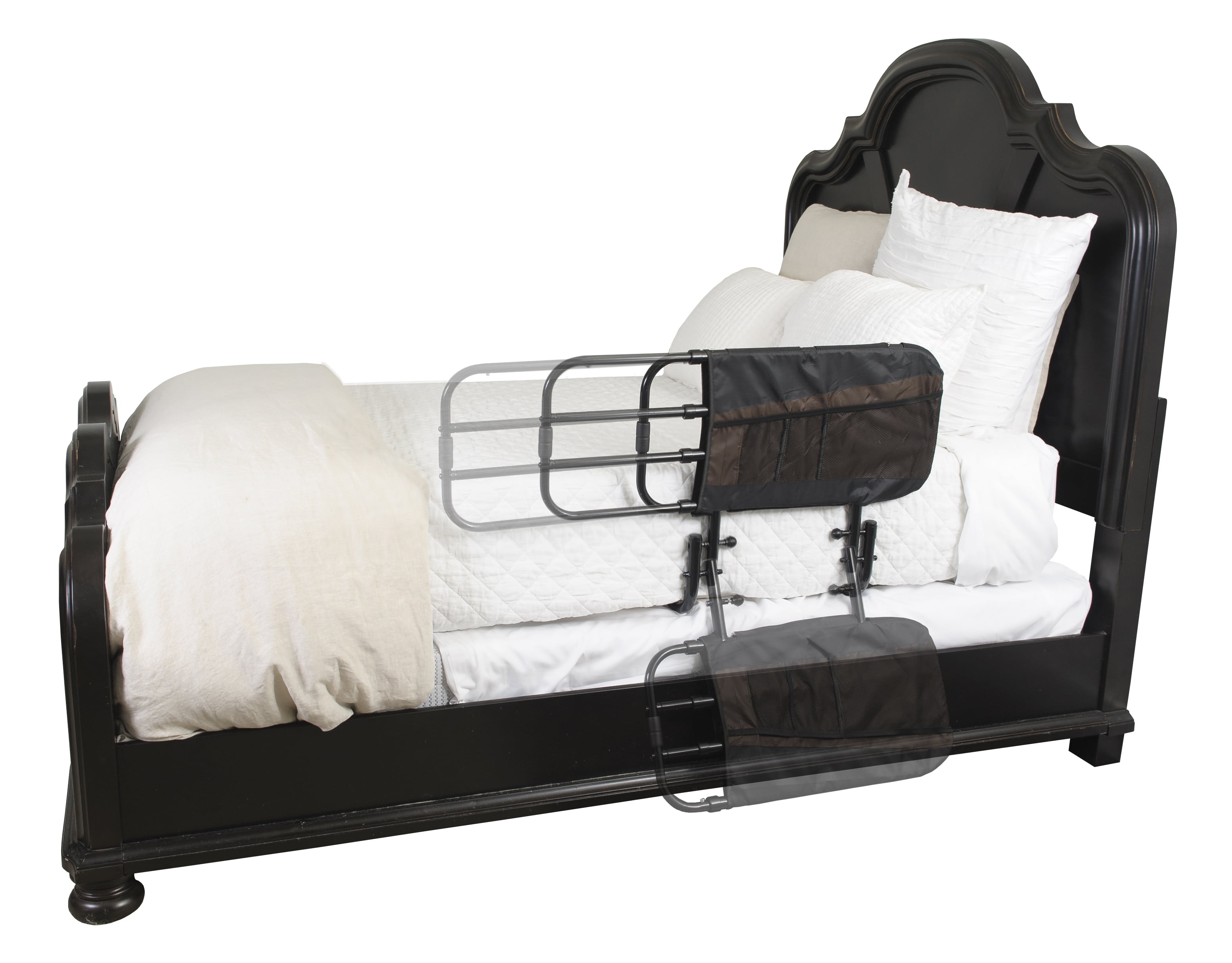 Stander EZ Home Bed Rail Length Adjustable Folding Rail Black safety