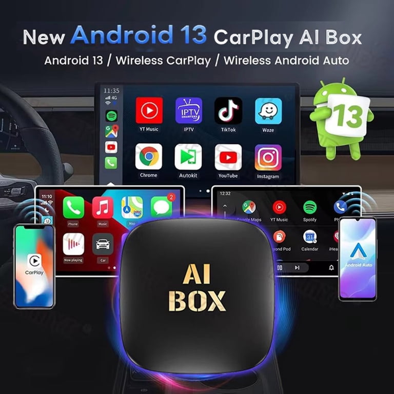 Wireless CarPlay AI Box Android Auto Adapter WIFI Converter with