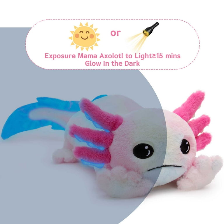 MaoGoLan 31.89 Inch Giant Glow Axolotl Stuffed Animal With 4 Babies photo 3