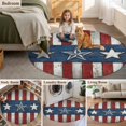 thumbnail image 5 of Western American Flag Round Area Rug 6Ft Washable Circle Rugs for Bathroom Office, Red White Striped Vintage Non-Slip Carpet Floor Mats Indoor Outdoor Carpet Runner Aesthetic Home Decor, 5 of 8