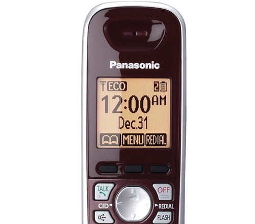 Wine Red Panasonic KX-TG6572R Cordless Phone with Answering System 2 Handsets 