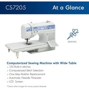 Brother CS7205 Computerized Sewing Machine with Wide Table, and SASEW6 6-Piece Premium Sewing Thread Pack, SA520 Water Soluble Stabilizer