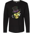 thumbnail image 3 of Inktastic Mardi Gras Skull with Cigar Long Sleeve T-Shirt, 3 of 5