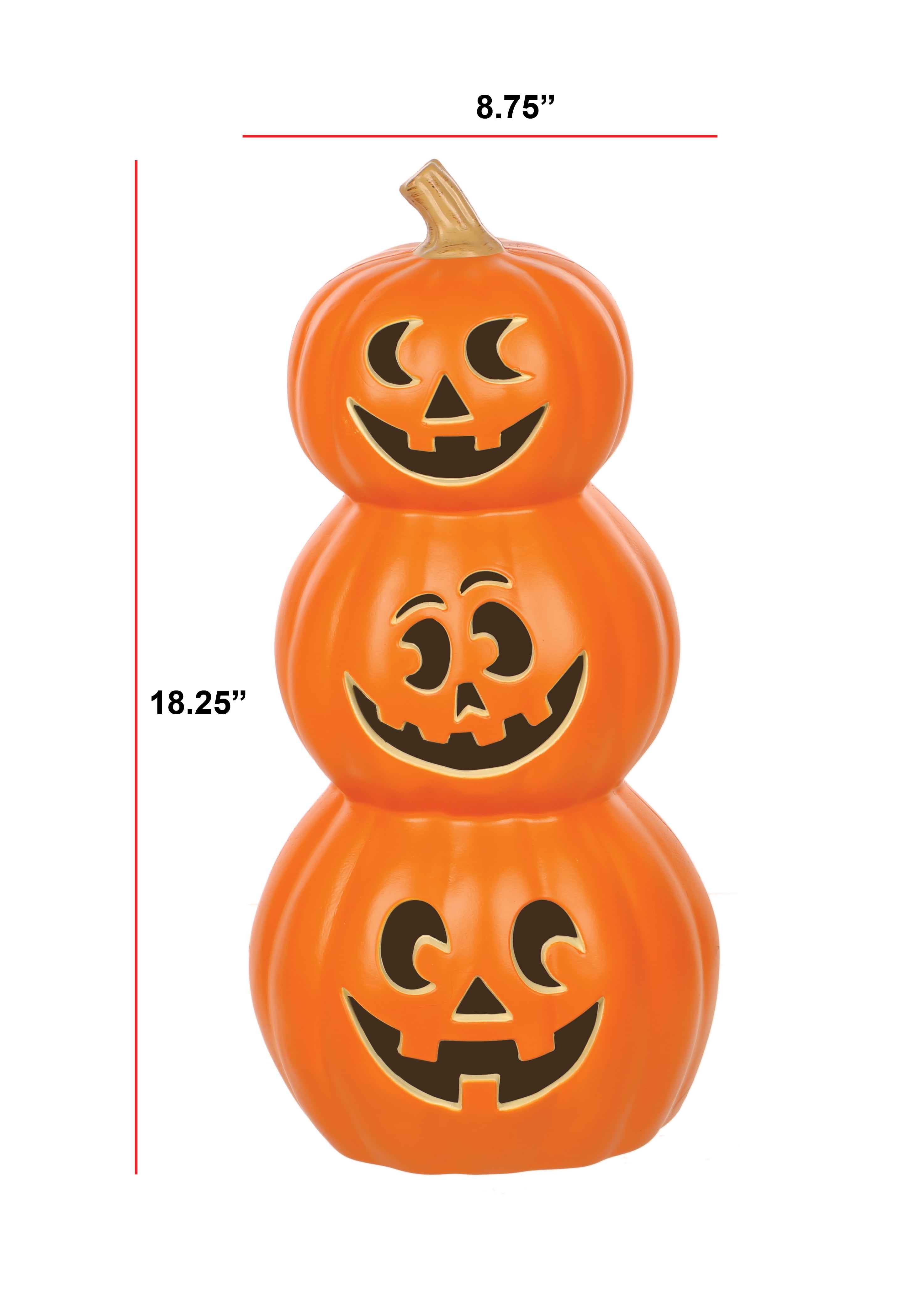 Way To Celebrate Light Up 3 Faces Jack O Lantern, 1 Piece Light