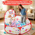 thumbnail image 2 of Willingheart Kids Ball Pit Large Pop Up Childrens Ball Pits Tent for Toddlers Playhouse Baby Crawl Playpen with Basketball Hoop, 4 Ft/120CM, Balls Not Included(Red Dot), 2 of 10