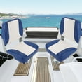 thumbnail image 1 of Kojooin 2 Pack Low Back Folding Boat Seats, Waterproof PVC Captain Chairs with Sponge Padding for Fishing or Speedboats, 1 of 7