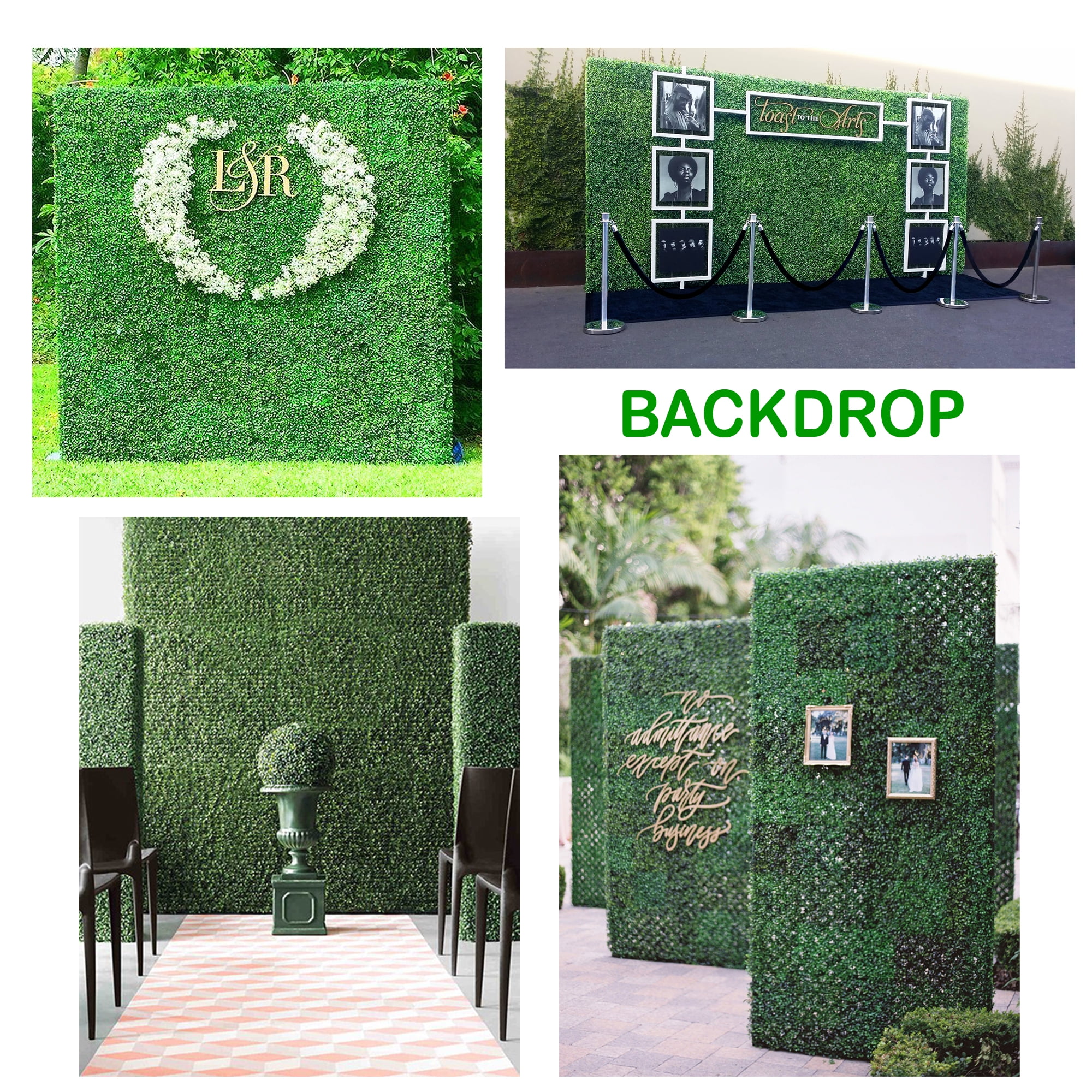 Dark Green Artificial Boxwood Hedge Privacy Greenery Mats Backyard Home Decor. 