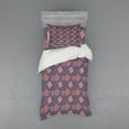 thumbnail image 2 of Floral Duvet Cover Set, Flower Scroll Pattern with Swirled Branches Leaves and Blossoms Persian, Bedding Set with Shams and Fitted Sheet, 3 Sizes, by Ambesonne, 2 of 3