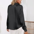 thumbnail image 5 of BLVB Satin Button down Shirts for Women Long Sleeve Lapel Office Work Blouses Casual Loose Business Silk Tunic Tops, 5 of 6