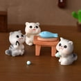 thumbnail image 4 of Cat Figurine Réaliste Adorable Résine Unique Détails Exquis Chaton Statue Décoration de la Maison, 4 of 8