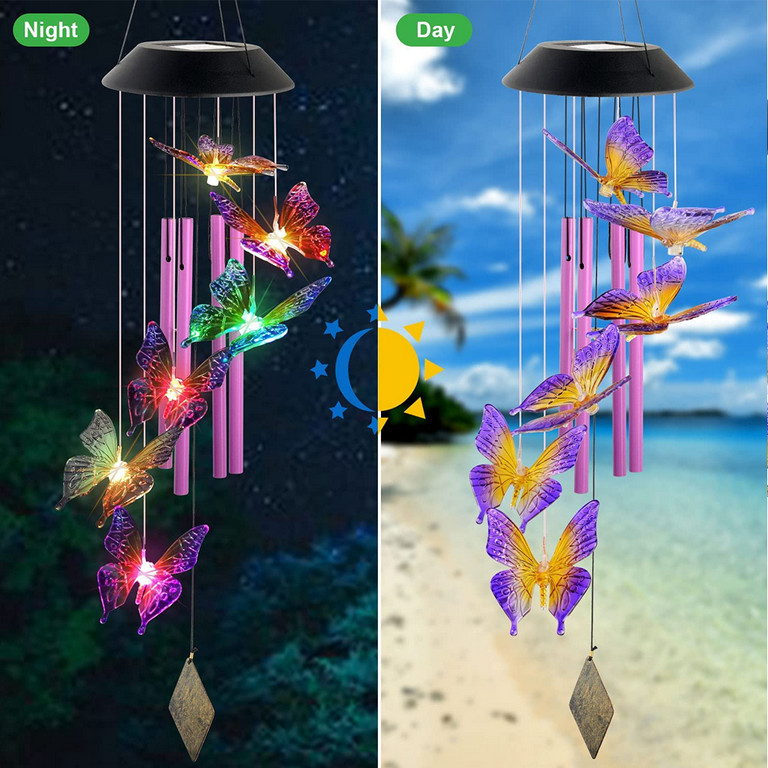 Hanging Solar Wind Chime String Lights - Patio, Porch , Garden Outdoor  Decorative Lights