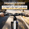 thumbnail image 2 of Hopepeak Racer 26" Adult Electric Bike, Mountain Ebike with up to 20MPH, 48V 7.8Ah Battery 350W Motor Peak 1000W Electric Bicycle with Fender & Rear Rack, Unisex (White), 2 of 5