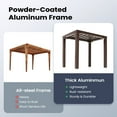 thumbnail image 5 of Pellebant Outdoor Side Table Rectangular Aluminum Patio Small End Table,Brown, 5 of 9