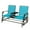 Blue, variant on Kepooman Swing Glider Chair, Outdoor Chair,Outdoor Glider Bench with Center Table,Patio Loveseat with Armrests, Beige