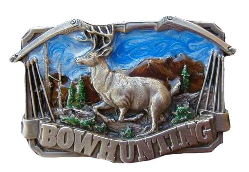 Bow Hunting Colored Novelty Belt Buckle 