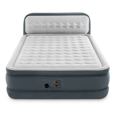 Intex Ultra Plush Dura Beam Deluxe Airbed with Built In Pump & Headboard,