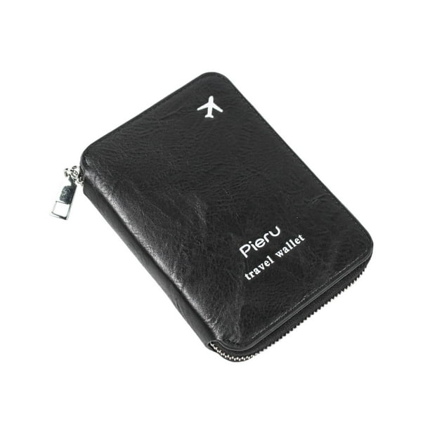 Cartera de Viaje para Mujer Cartera de Regalo Titular de La Tarjeta de Identificación para Viajes de Negocios Negro