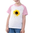 thumbnail image 3 of Feancey T-Shirts Graphiques d'Été pour Garçons, Décontractés, à Imprimé Tournesol, Col Rond, Hauts Raglan à Manches Courtes, T-Shirts Amples pour Enfants Filles Bébé, Liquidation Éclair, Rose, 7 Ans, 3 of 10