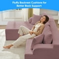 thumbnail image 3 of Puremind 106" L-Shaped Sectional Sofa with Left Facing Chaise, Corduroy Comfy Cloud Couch, Sectional Couch with Deep Seat for Living Room, Pink, 3 of 8