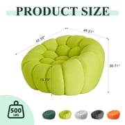 49 Bubble Couch Modern, Oversized Curved Couches, Lazy Floor Sofa, Lemon Green Bubble Couch, Upholstered Comfy Mesh Fabric 3D Honeycomb Shape Couches for Living Room, Office, Apartment, 1-Seater