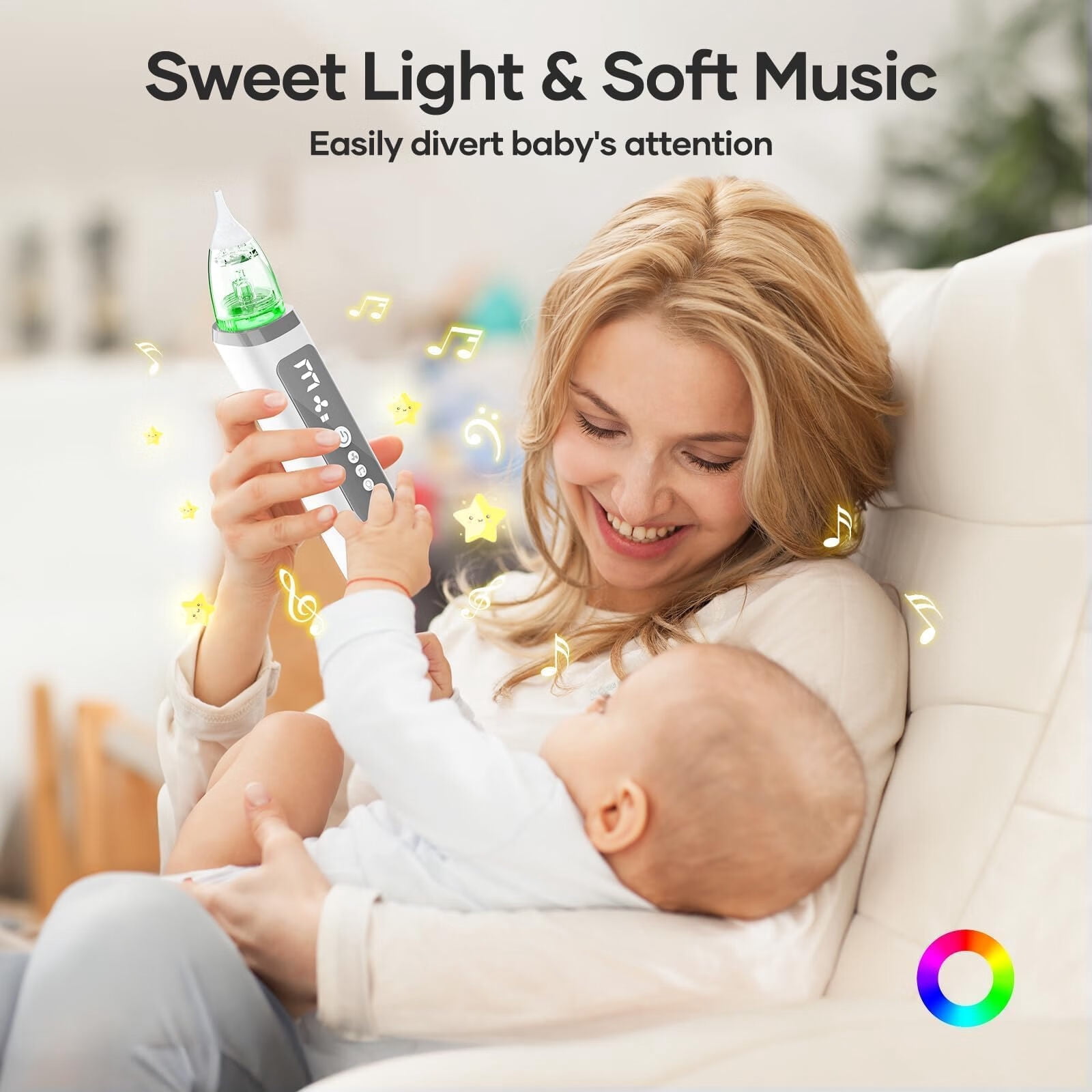 The Nasal Aspirator has 3 levels of suction power to choose.Suitable for infants,toddlers and aged 0-12 years.Gentle & Effective: 3 different soft silicone tips are gentle for your baby's choice