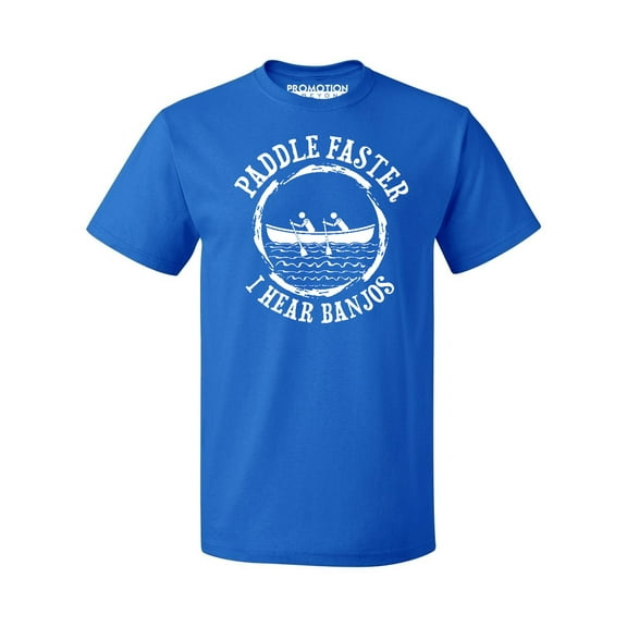 P&B Paddle Faster I Hear Banjos Funny Men's T-shirt, 2XL, Royal