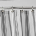 Striped Ruffle Printed Polyester Fabric Shower Curtain, Charcoal/White