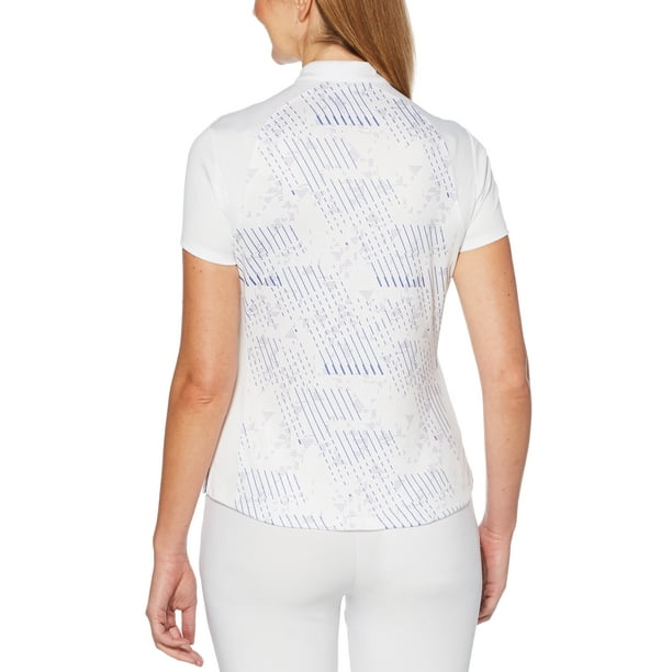 Pga Tour Womens Printed VNeck Golf Polo Shirt