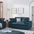 thumbnail image 2 of Modular Loveseat Sofa Couch, Azure Navy Blue, Fabric, Living Kitchen Cafe Bistro Hospitality Restaurant, Modern Contemporary HB33505, 2 of 8