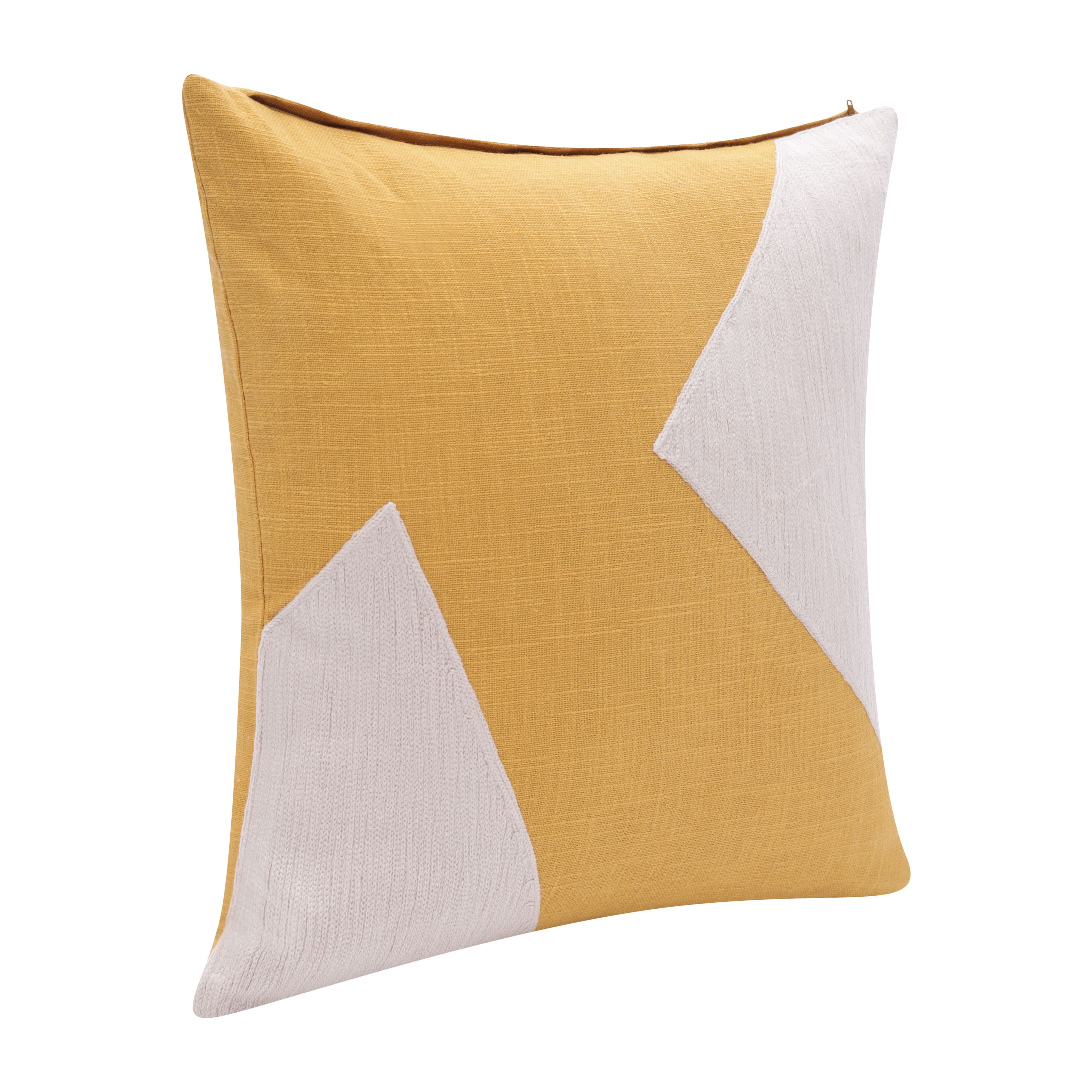Harlow Hill Stacy Garcia 24" x 24" Ochre/ivory Abstract Cotton Adult Decorative Throw Pillow Cover