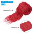thumbnail image 2 of Unique Bargains 2 Pcs 59" x 4" Plush Faux Fur Fabric Precut Strips Fluffy Faux Fur Ribbon, Red, 2 of 6
