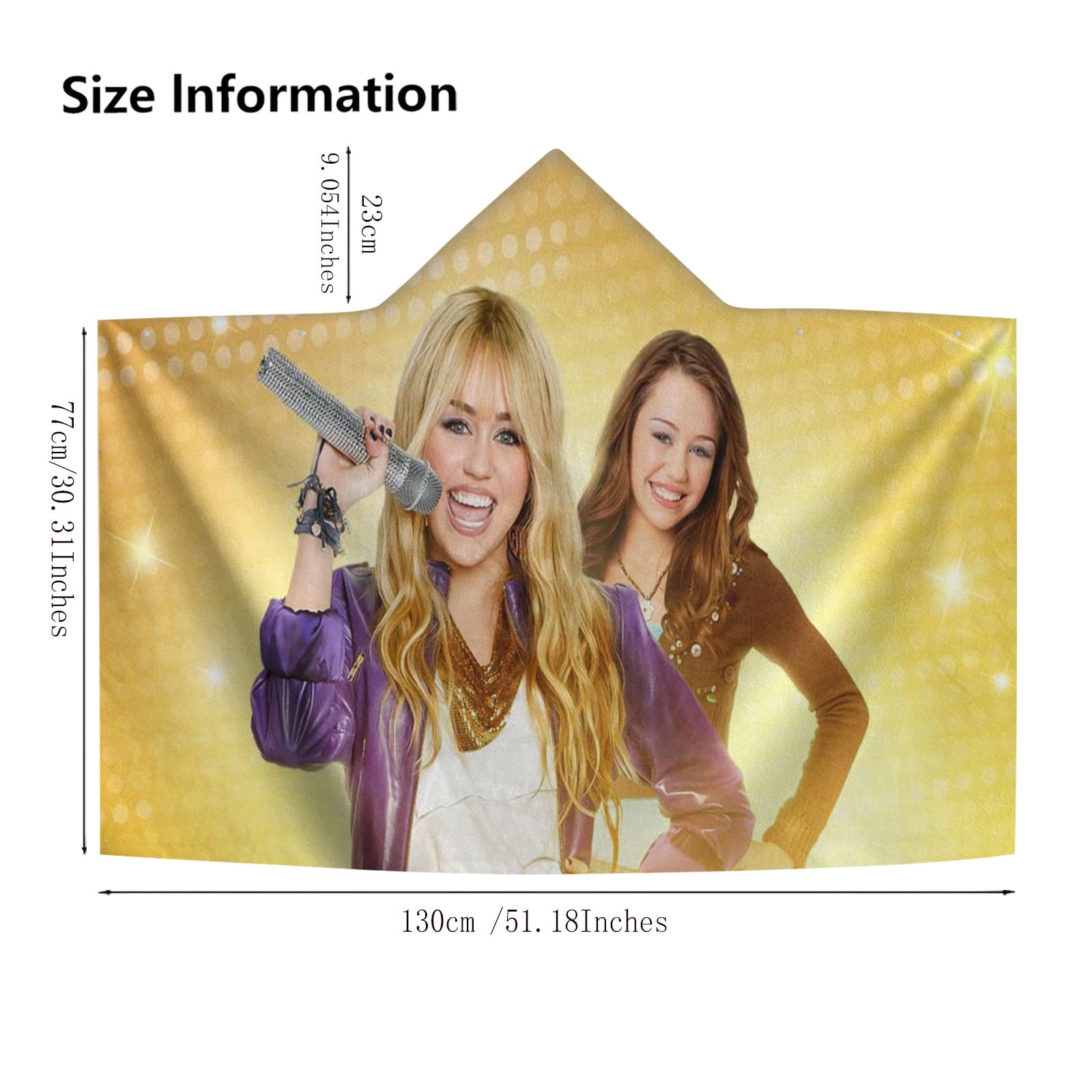 Hannah Montana Hooded Kids Beach Towels Toddler Microfiber Bath Absorbent Pool Wrap Hat Swim Cover-ups Poncho