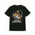 thumbnail image 2 of Men Clothes Men'S Summer Casual Black T-Shirt With Funny Fish Graphic, 100% Polyester Crew Neck, Knit Fabric With Slight Stretch, Regular Fit, 180gsm - Ideal For Fishing Enthusiasts Halloween Clothes, 2 of 5