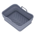thumbnail image 4 of Silicone Fryer Liner, Handle Rectangular Non Stick Silicone Fryer Pot  For Cooking Black,Grey, 4 of 8