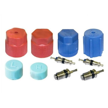 A/C System Valve Core and Cap Kit - Compatible with 2001 - 2016 Acura MDX 2002 2003 2004 2005 2006 2007 2008 2009 2010 2011 2012 2013 2014 2015