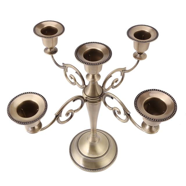 5 Arms Candle Holder, Exquisite Durable Exotic 5 Arms Candelabra, Alloy For Dinner Party And Formal Event Centerpiece